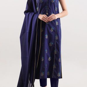 SAYA Unstitched Jacquard Cotton 3 Piece