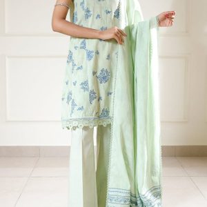 SAYA Unstitched Jacquard Cotton 3 Piece