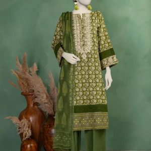 MULTICOLOR LAWN 3PC UNSTITCHED | JLAWN-S-25-915 AJRAK