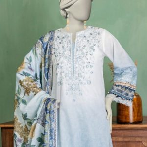 Women's Embroidered Lawn 3 Piece Suit