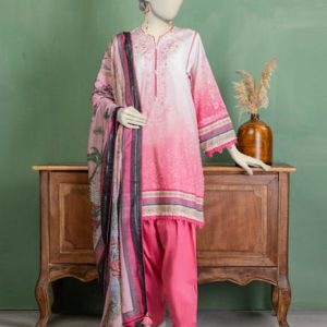 Unstitched Embroidered Lawn 3 Piece Suit Pakistan