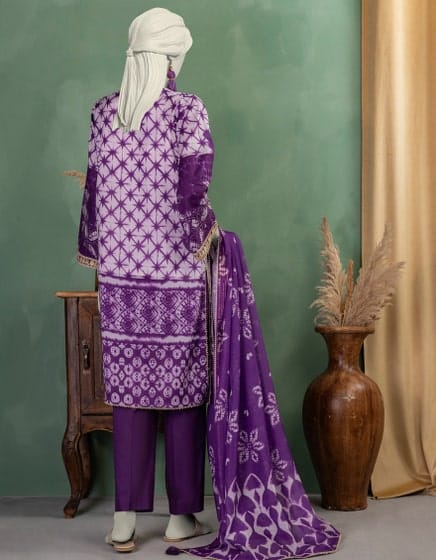 PURPLE LAWN EMBROIDERED UNSTITCHED 3PC | JLAWN-S-25-3361 TIEDYE-7 - Image 3